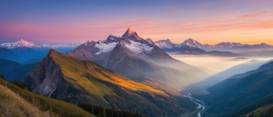 Wall Mural - mountain landscape. view of a mountain