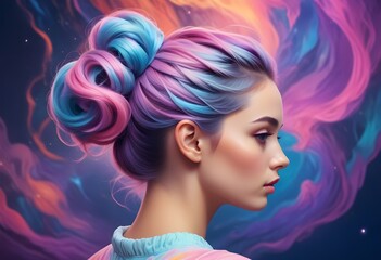 Wall Mural - woman hair style  Bun (58)