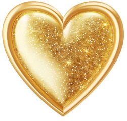 Wall Mural - A high-resolution, 4K image of a golden heart on a pure white background.