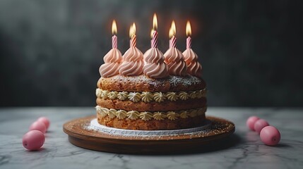 Sticker - birthday cake with candle