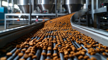 Sticker - A high-tech pet food factory, producing dry dog food pellets with state-of-the-art equipment