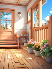 Poster - balcony and flowers