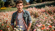© hobonski - A Man Showcases Style Amidst Wildflowers