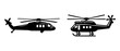 © iamabduss - Transport vehicle helicopter side view silhouette black filled vector Illustration icon