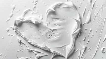 Canvas Print - White heart made of paint