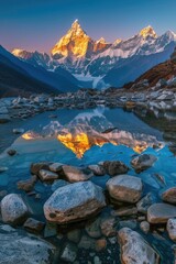 Canvas Print - Mountain Reflection on Lake