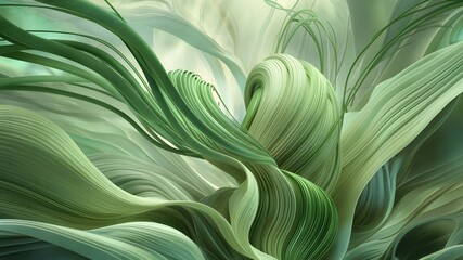 Abstract organic green wallpaper background illustration