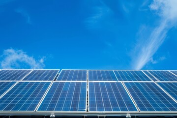 Wall Mural - Harnessing the Sun: Solar Panel Installation on Residential Rooftop for Renewable Energy Messaging Under Clear Sky