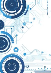 Wall Mural - a blue and white background with a lot of circles and squares