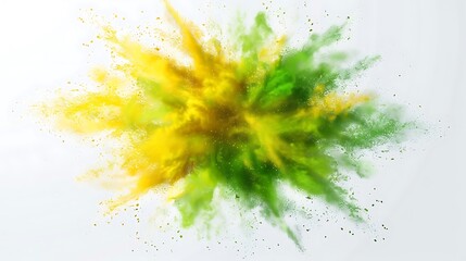 Wall Mural - Yellow and green color burst isolated on transparent background, vivid.