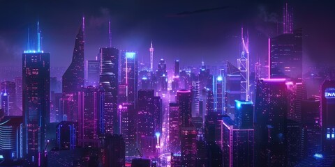 Canvas Print - City skyline at night