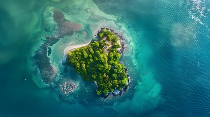 Wall Mural - A beautiful little island in the middle of a beautiful blue sea