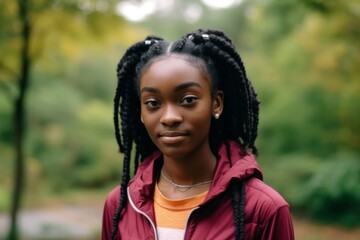 Wall Mural - outdoor portrait of pretty black teenager