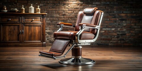 Classic design barber chair on a background
