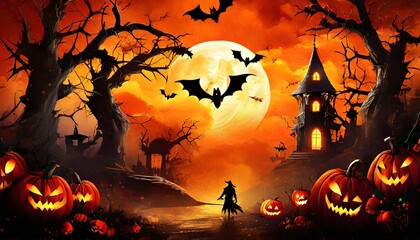 Canvas Print - halloween night background