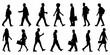 © Pro Silhouettes - Vector of silhouettes of business people walking and standing. Group of business people.