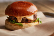 © Sharon Cosgrove - Cheeseburger with rocket in a brioche bun