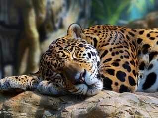 leopard on rock