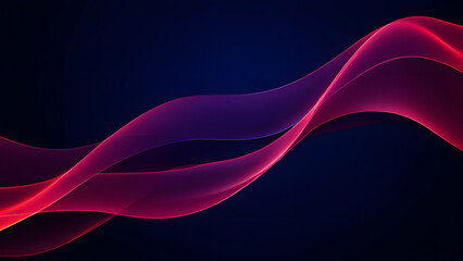 Wall Mural - Abstract Blue and black background with gradient neon waves