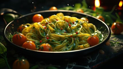 Wall Mural - pasta with vegetables