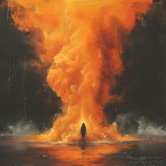 Wall Mural - explosion of fire. abstract background