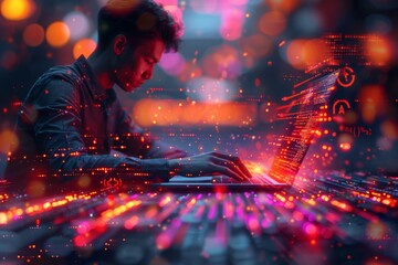 businessman working with laptop, business concept