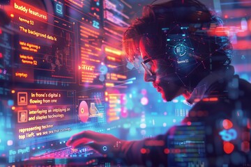 businessman working with laptop, business concept