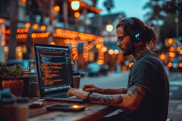 businessman working with laptop, business concept