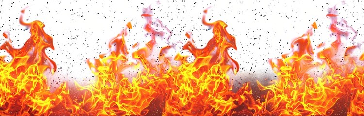 Wall Mural -  - The fire is isolated against a stark white backdrop, creating a dramatic contrast. , The image is captured in UHD 4K resolution with sharp focus, highlighting every detail of the flames.