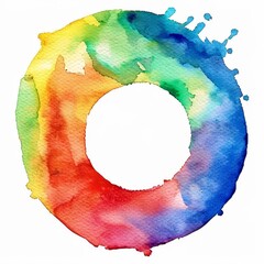 Wall Mural -  Sharp focus, watercolor rainbow circle, isolated on transparent background, 4K.