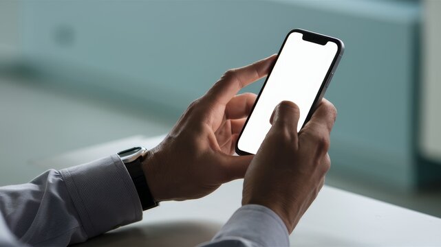 A person's hands holding a smartphone