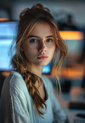 Poster - IT specialist, girl. Generative AI.