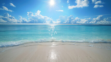 Wall Mural - Sunny Day at the Tropical Island: Beautiful Beachscape