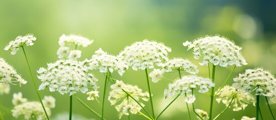 Aufkleber - Macro shot of wild carrot flowers with copy space image.