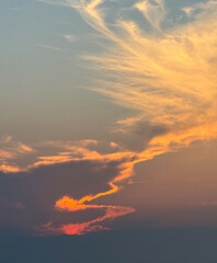 Wall Mural - Sunset sky with clouds. Background