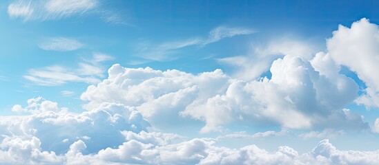 Aufkleber - Sky background with fluffy clouds providing copy space image.