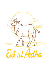 Wall Mural - vector illustration. Muslim holiday Eid al-Adha. the sacrifice a ram or white and black sheep. graphic design decoration kurban bayrami. month lamb and a lamp.Translation from Arabic: Eid al-Adha