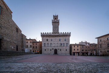 main square view in montepulciano town of italy