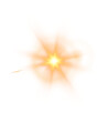 © Orange Sky - Yellow bright star and shimmering glare, transparent sunlight special lens flare light effect. Solar flare. Sun flash. Png.