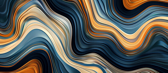 Wall Mural - abstract wave blue and brown artistic texture banner background