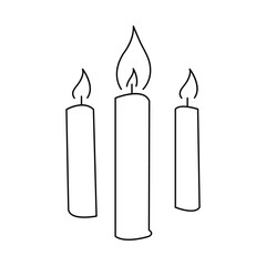 Wall Mural - Candle one line art vector drawing illustration