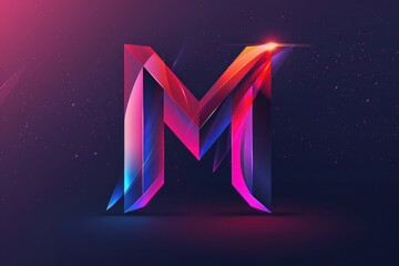 Wall Mural - A creative representation of the letter M formed by colorful lines