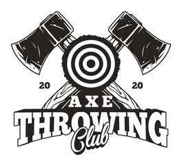 Poster - Axe throwing club monochrome poster