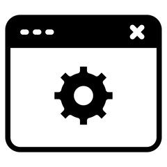 Poster - browser with gear, tech support icon