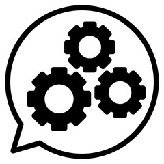 Poster - tech support, chat with gear icon