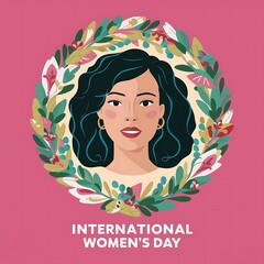 Wall Mural - International Women's Day (Illustration-typography)