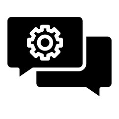 Poster - tech support, chat with gear icon