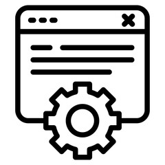 Poster - browser with gear, tech support icon