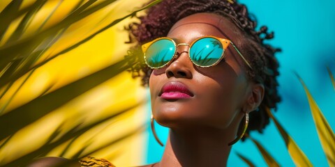 Canvas Print - A woman wearing sunglasses