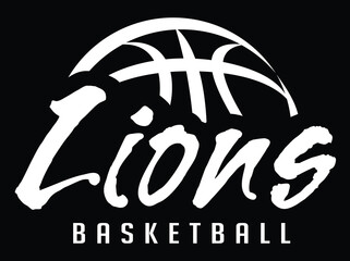 Wall Mural - lions basketball team graphic white version is a sports design template that includes graphic lions 